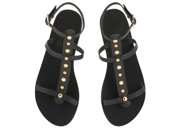 Ancient Greek Sandals Meliti Bee Black