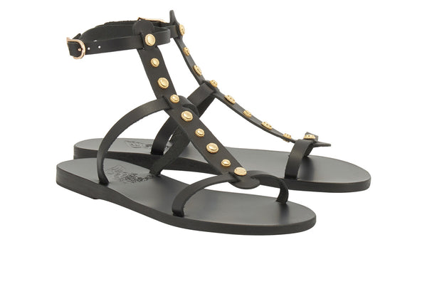 Ancient Greek Sandals Meliti Bee Black