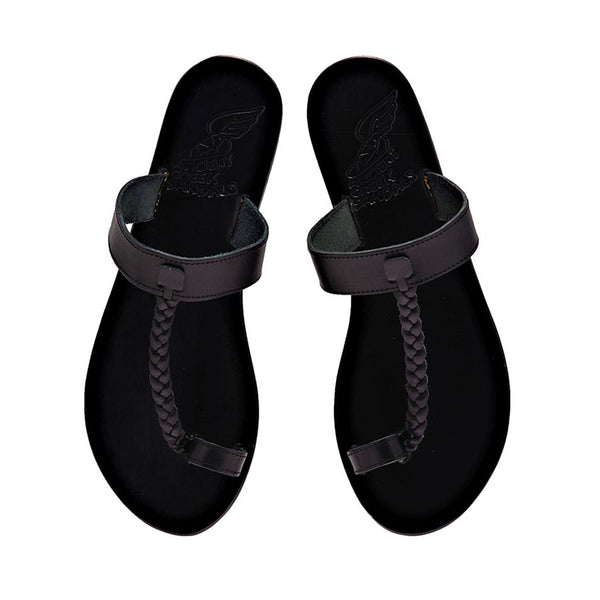 Ancient Greek Sandals Melpomeni Black