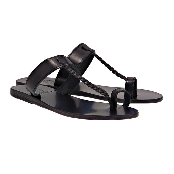 Ancient Greek Sandals Melpomeni Black