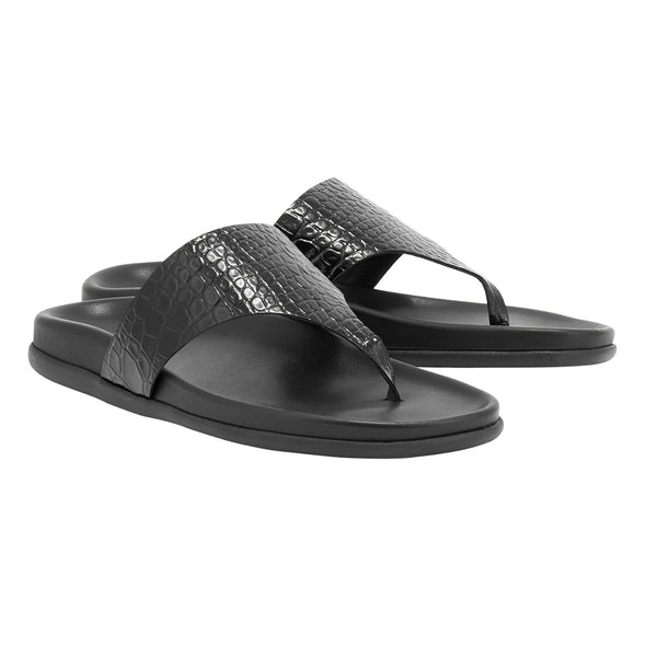 Ancient Greek Sandals Mera Footbed Black