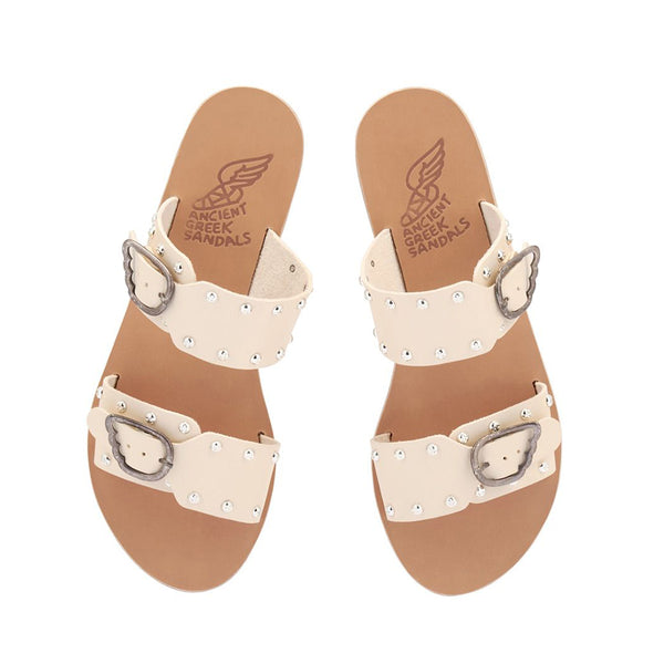 Ancient Greek Sandals Messinia Rivets Off White