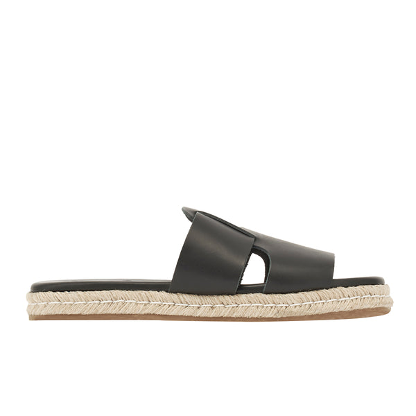 ancient greek sandals Miltiadis espadrille Black
