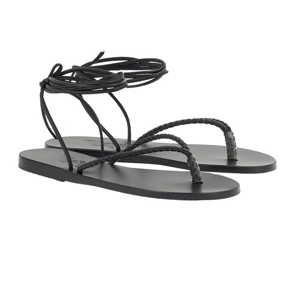 Ancient Greek Sandals Mitos Black