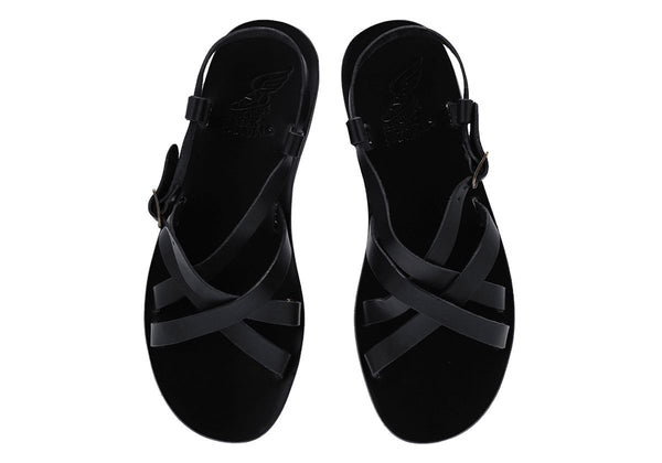 Ancient Greek Sandals Myrtos Black