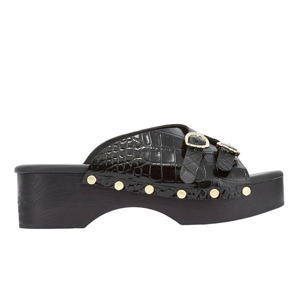 ancient greek sandals Natali sabot Black