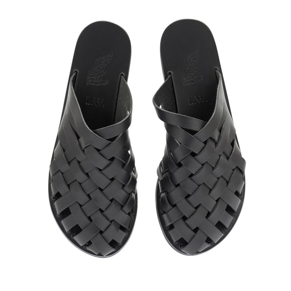 Ancient Greek Sandals Naxos Slide Black