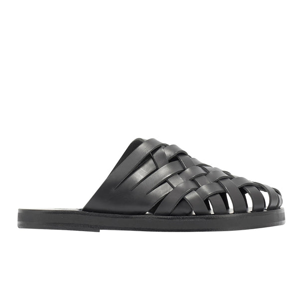 ancient greek sandals Naxos slide Black