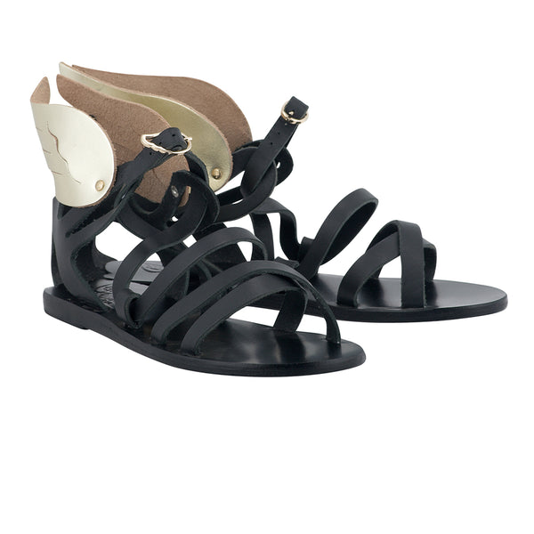 Ancient Greek Sandals Nephele Black / Platinum