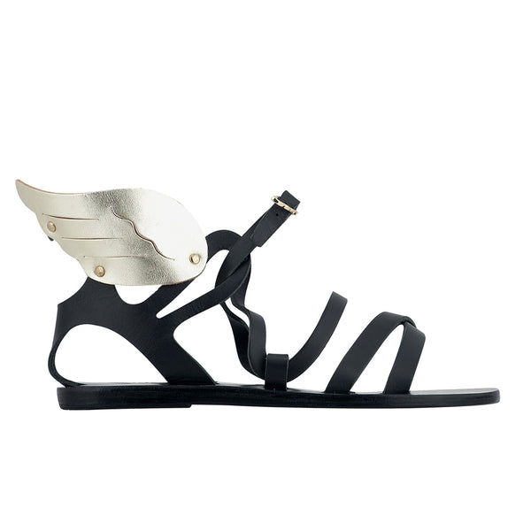 ancient greek sandals Nephele Black / Platinum