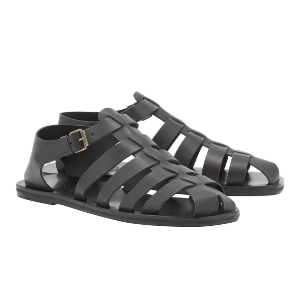 Ancient Greek Sandals Nestoras Black