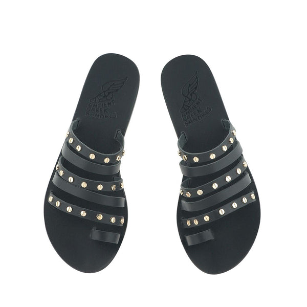 Ancient Greek Sandals Niki Nails Black