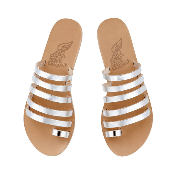 Ancient Greek Sandals Niki Silver
