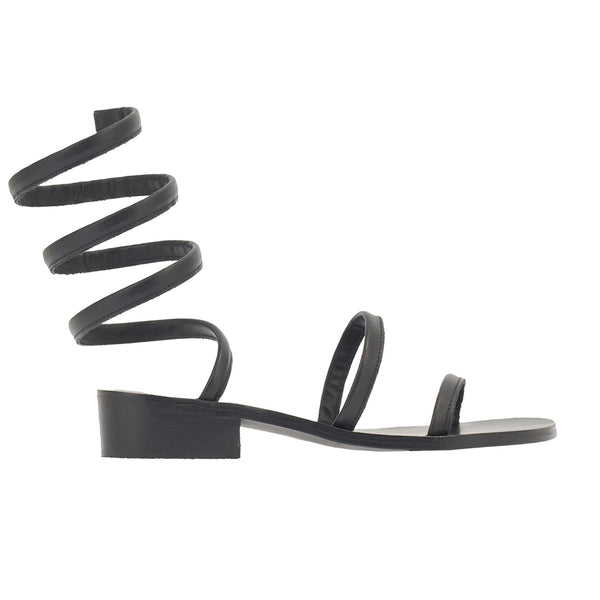 ancient greek sandals Ohia heel Black