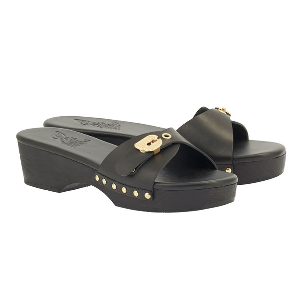 Ancient Greek Sandals Omia Black