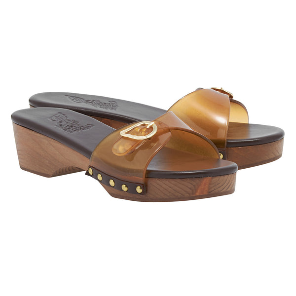 Ancient Greek Sandals Omonia Clog Jelly Caramel