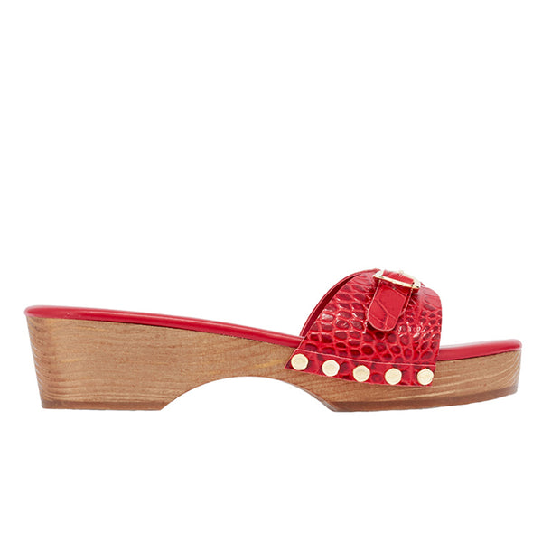 ancient greek sandals Omonia clog Red