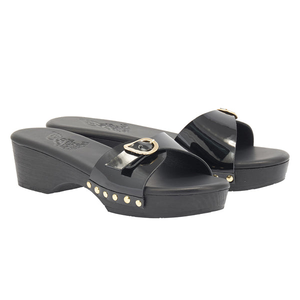 Ancient Greek Sandals Omonia Sabot Black