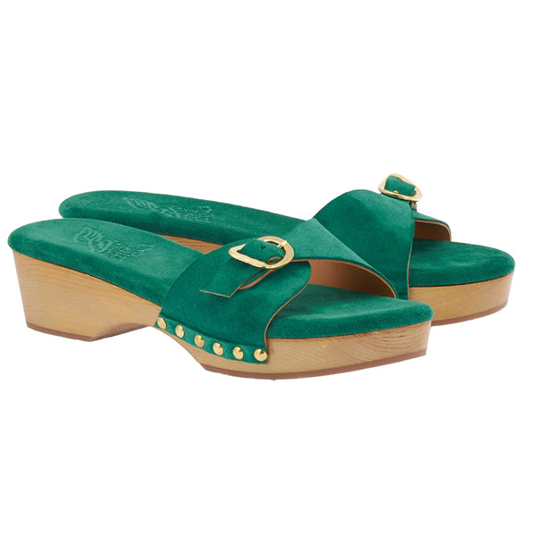 Ancient Greek Sandals Omonia Sabot Green