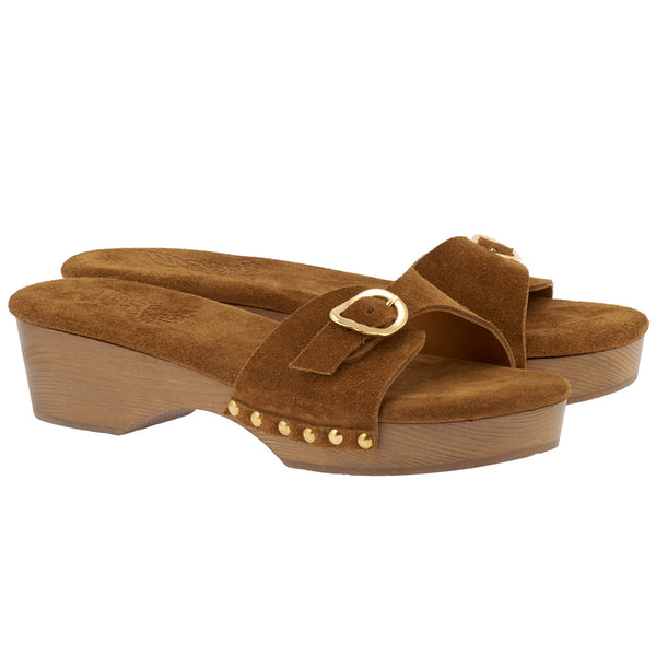 Ancient Greek Sandals Omonia Sabot Tan