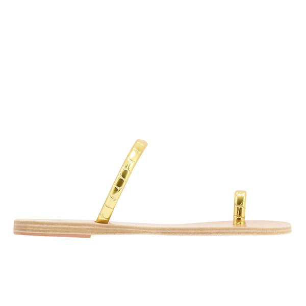 ancient greek sandals Ophion metallic Gold