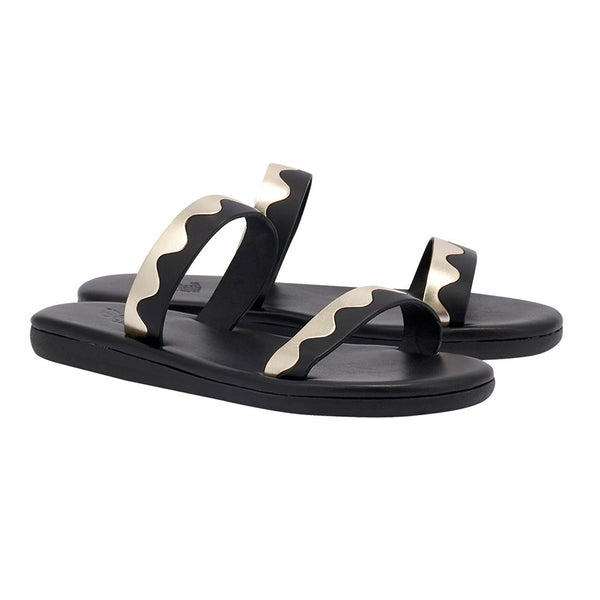 Ancient Greek Sandals Paralia Black / Platinum