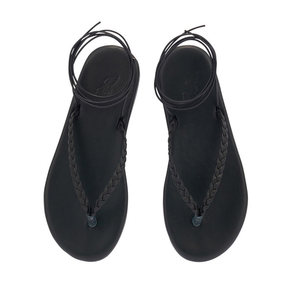 Ancient Greek Sandals Plage Lace Up Black
