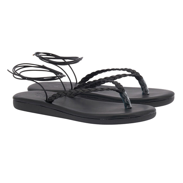 Ancient Greek Sandals Plage Lace Up Black