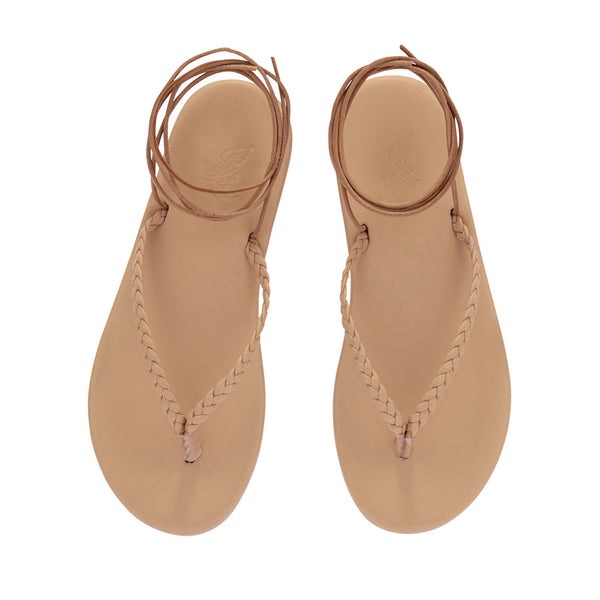 Ancient Greek Sandals Plage Lace Up Natural