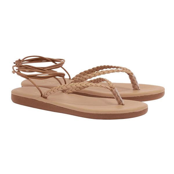 Ancient Greek Sandals Plage Lace Up Natural