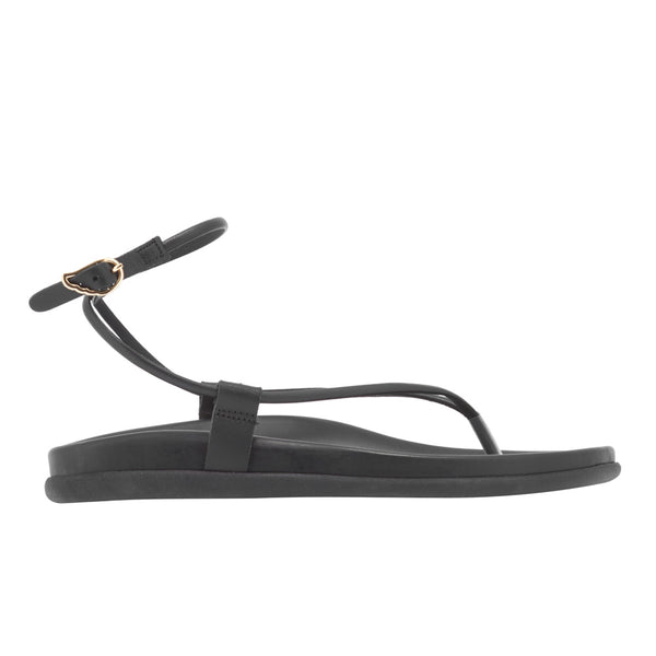 ancient greek sandals Polistra footbed Black