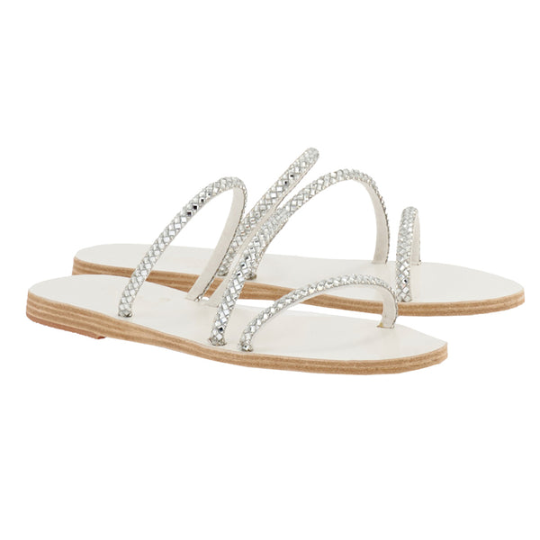 Ancient Greek Sandals Polytimi Bridal Silver