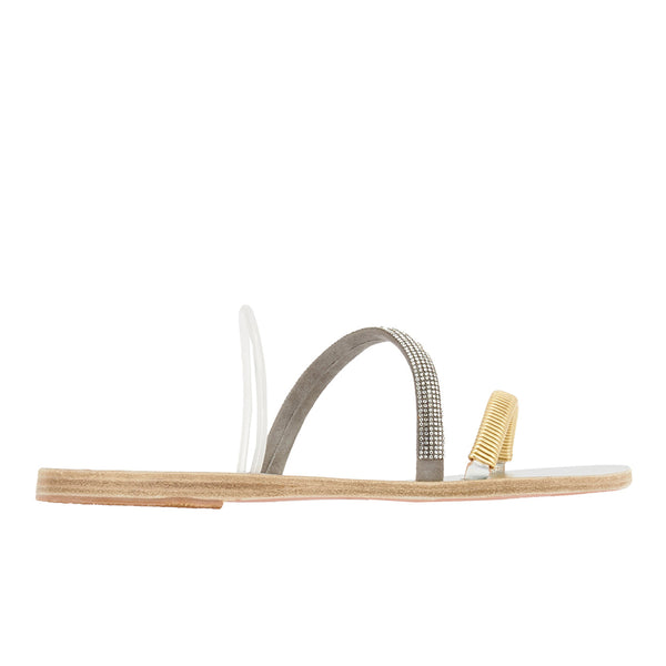 ancient greek sandals Polytimi chain strap Silver