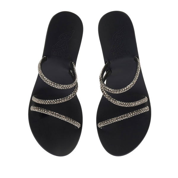 Ancient Greek Sandals Polytimi Low Wedge Black