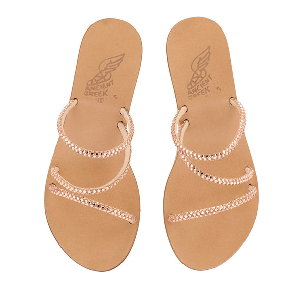 Ancient Greek Sandals Polytimi Low Wedge ROSE GOLD