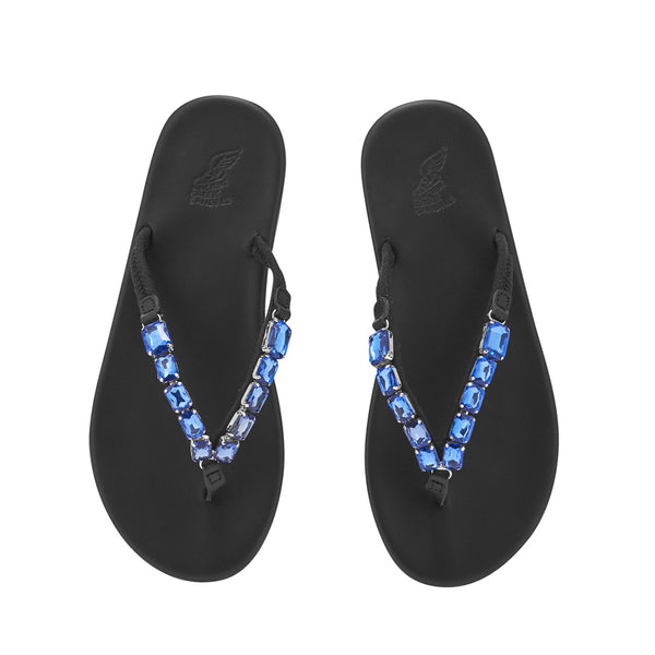 Ancient Greek Sandals Saionara Crystals BLUE