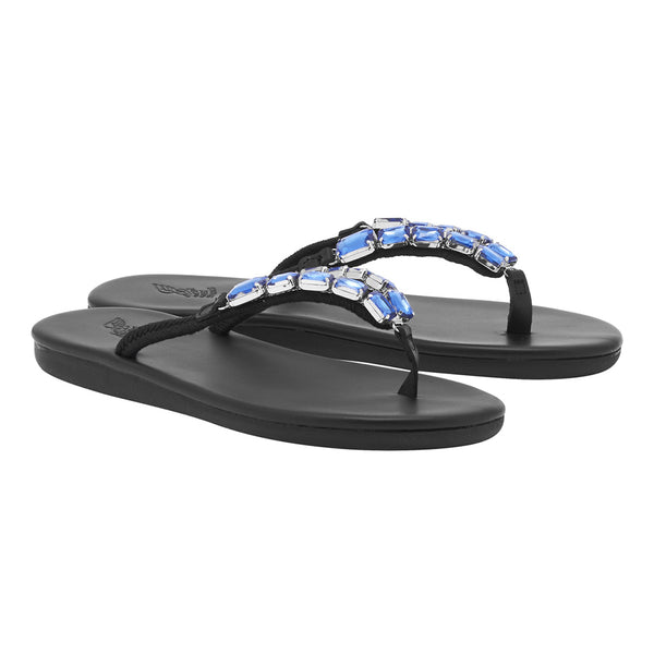 Ancient Greek Sandals Saionara Crystals BLUE