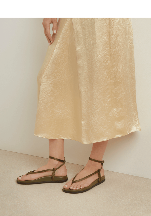 Ancient Greek Sandals Saloni Footbed Khaki