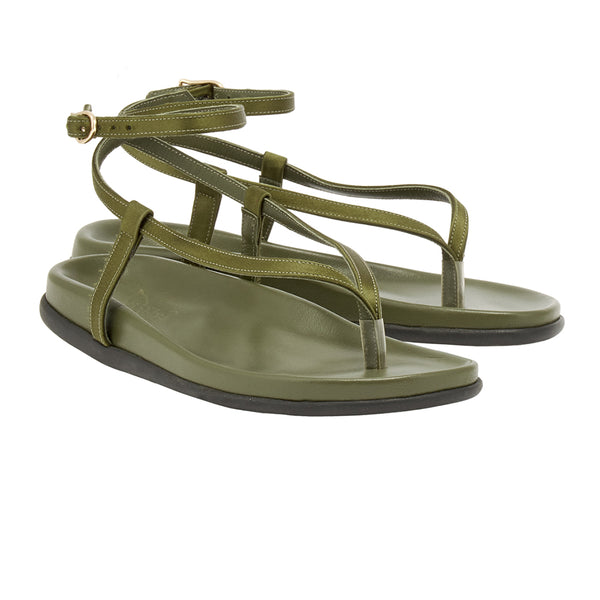 Ancient Greek Sandals Saloni Footbed Khaki