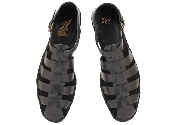 Ancient Greek Sandals Samos 210 Black