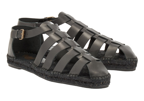 Ancient Greek Sandals Samos 210 Black