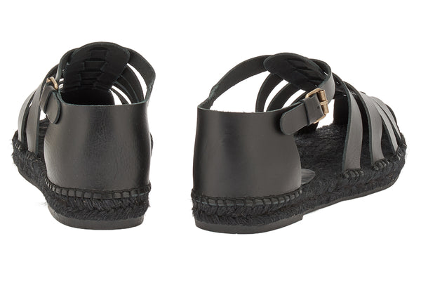 Ancient Greek Sandals Samos 210 Black