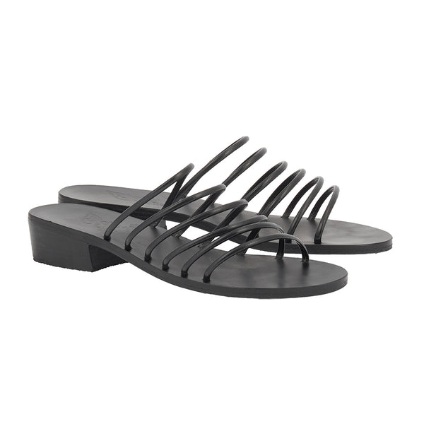 Ancient Greek Sandals Sani Heel Black