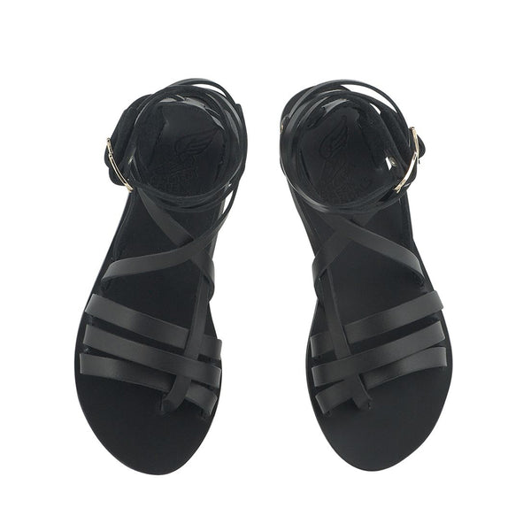 Ancient Greek Sandals Satira Black