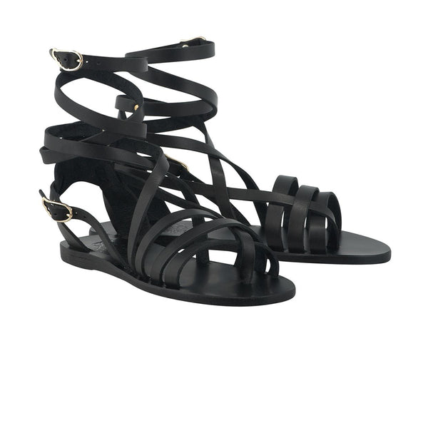 Ancient Greek Sandals Satira Black
