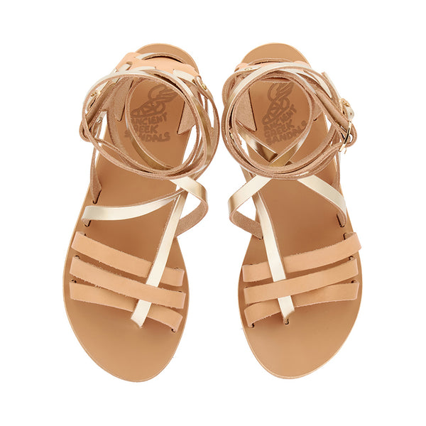Ancient Greek Sandals Satira Natural / Platinum