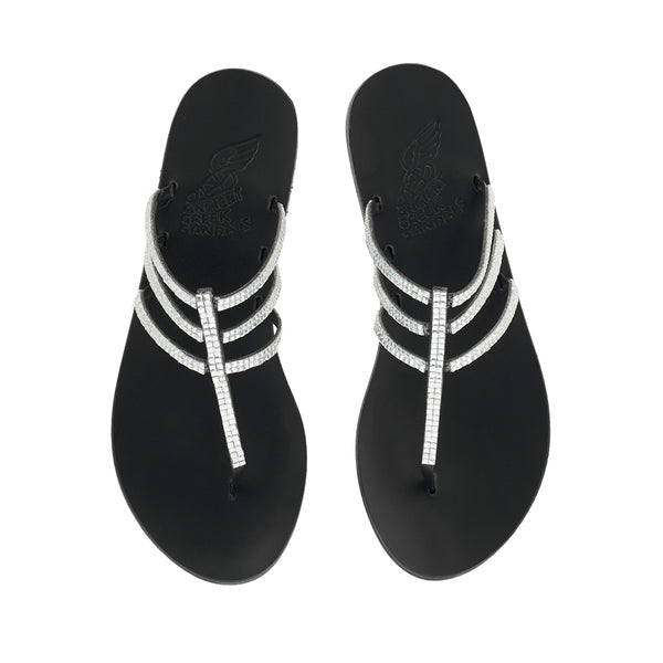 Ancient Greek Sandals Serena Square Black