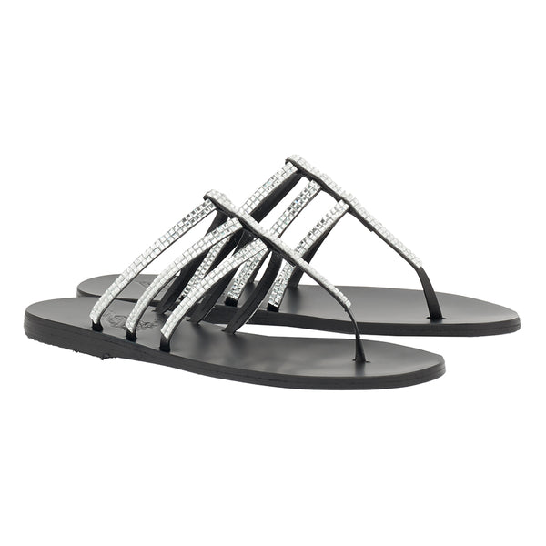 Ancient Greek Sandals Serena Square Black