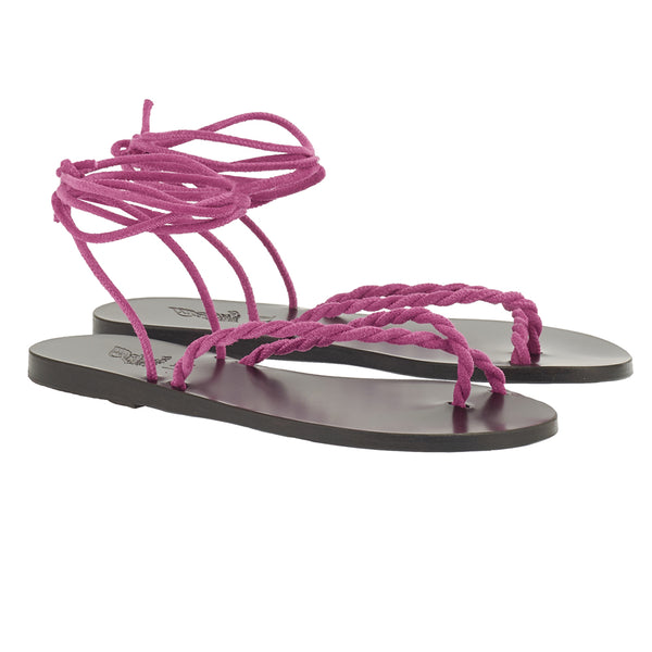 Ancient Greek Sandals Serifos Lace Up Fuchsia