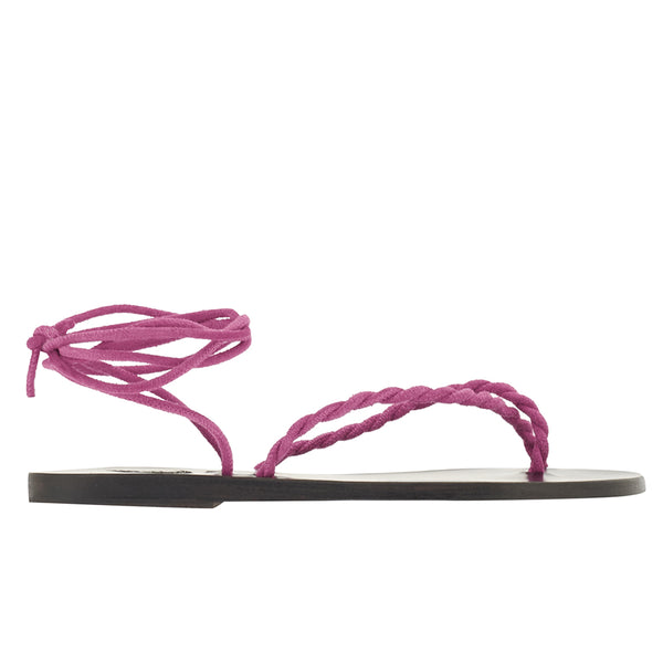 ancient greek sandals Serifos lace up Fuchsia